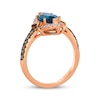 Le Vian Marquise-Cut Blue Topaz Ring 1/2 ct tw Diamonds 14K Strawberry Gold