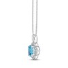 Thumbnail Image 1 of Oval-Cut Swiss Blue Topaz & White Lab-Created Sapphire Arabesque Necklace Sterling Silver 18"