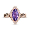 Thumbnail Image 4 of Le Vian Chocolate Twist Amethyst Ring 1/2 ct tw Diamonds 14K Strawberry Gold