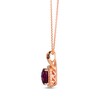 Thumbnail Image 1 of Le Vian Chocolate Twist Cushion-Cut Rhodolite Ring 1/3 ct tw Diamonds 14K Strawberry Gold