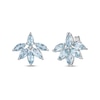 Thumbnail Image 1 of Marquise-Cut Swiss Blue Topaz Cluster Earrings Sterling Silver
