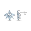 Thumbnail Image 3 of Marquise-Cut Swiss Blue Topaz Cluster Earrings Sterling Silver