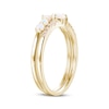 Thumbnail Image 2 of Round-Cut Lab-Created Opal & White Lab-Created Sapphire Stacking Ring Set 10K Yellow Gold