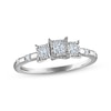 Thumbnail Image 0 of Memories Moments Magic Princess-Cut Diamond Three-Stone Engagement Ring 1/4 ct tw 14K White Gold
