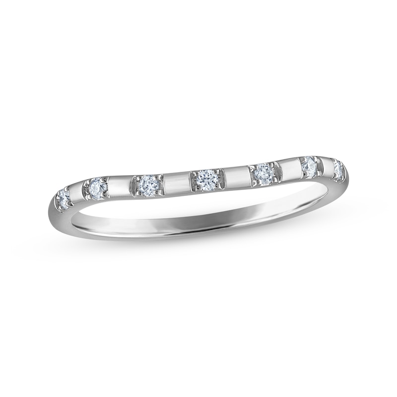 Main Image 1 of Now + Forever Diamond Wedding Band 1/15 ct tw 14K White Gold