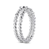 Thumbnail Image 2 of Swiss Blue Topaz & White Lab-Created Sapphire Beaded Stacking Ring Set Sterling Silver