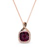 Thumbnail Image 1 of Le Vian Chocolate Twist Cushion-Cut Rhodolite Necklace 1/5 ct tw Diamonds 14K Strawberry Gold 19&quot;