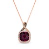 Thumbnail Image 0 of Le Vian Chocolate Twist Cushion-Cut Rhodolite Necklace 1/5 ct tw Diamonds 14K Strawberry Gold 19"