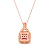 Thumbnail Image 3 of Le Vian Chocolate Twist Cushion-Cut Rhodolite Necklace 1/5 ct tw Diamonds 14K Strawberry Gold 19&quot;