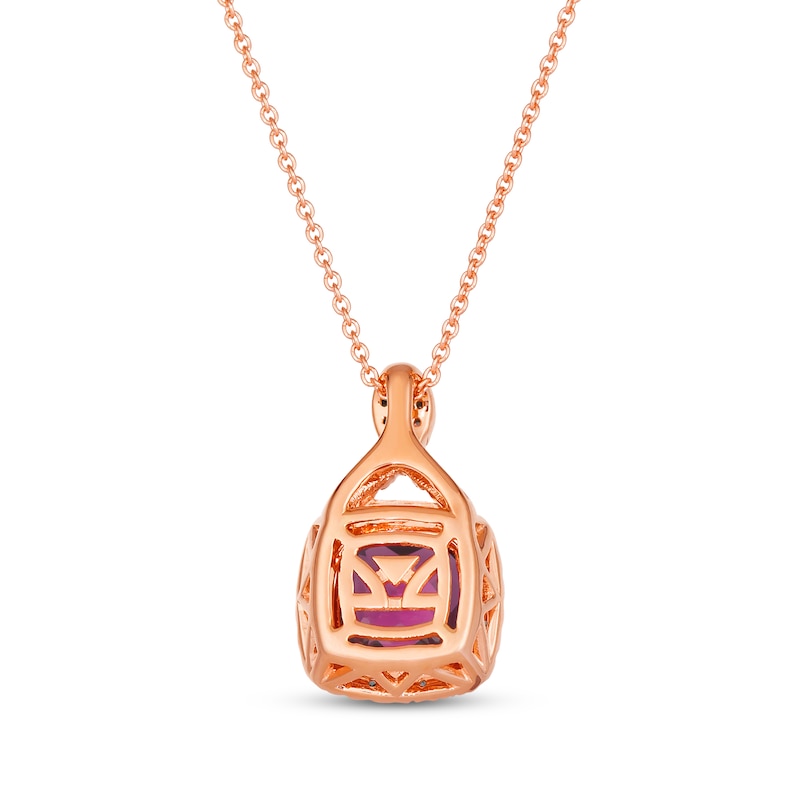 Main Image 3 of Le Vian Chocolate Twist Cushion-Cut Rhodolite Necklace 1/5 ct tw Diamonds 14K Strawberry Gold 19&quot;