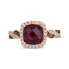 Thumbnail Image 4 of Le Vian Chocolate Twist Cushion-Cut Rhodolite Necklace 1/5 ct tw Diamonds 14K Strawberry Gold 19&quot;