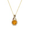 Thumbnail Image 1 of Le Vian Chocolate Twist Citrine Necklace 1/3 ct tw Diamonds 14K Honey Gold 19&quot;