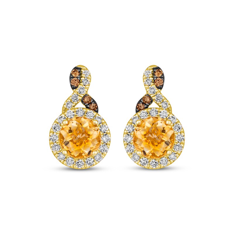 Main Image 2 of Le Vian Chocolate Twist Citrine Earrings 3/8 ct tw Diamonds 14K Honey Gold