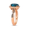 Thumbnail Image 1 of Le Vian Chocolate Twist Oval-Cut Blue Topaz Ring 1/3 ct tw Diamonds 14K Strawberry Gold