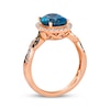 Thumbnail Image 2 of Le Vian Chocolate Twist Oval-Cut Blue Topaz Ring 1/3 ct tw Diamonds 14K Strawberry Gold