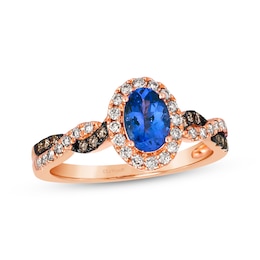 Le Vian Chocolate Twist Tanzanite Ring 1/3 ct tw Diamonds 14K Strawberry Gold