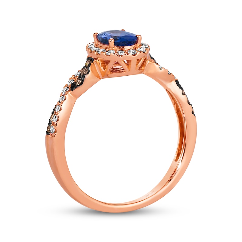 Main Image 3 of Le Vian Chocolate Twist Tanzanite Ring 1/3 ct tw Diamonds 14K Strawberry Gold