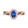 Thumbnail Image 3 of Le Vian Chocolate Twist Tanzanite Ring 1/3 ct tw Diamonds 14K Strawberry Gold