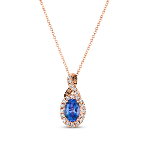 Le Vian Chocolate Twist Tanzanite Necklace 1/5 ct tw Diamonds 14K Strawberry Gold 19"