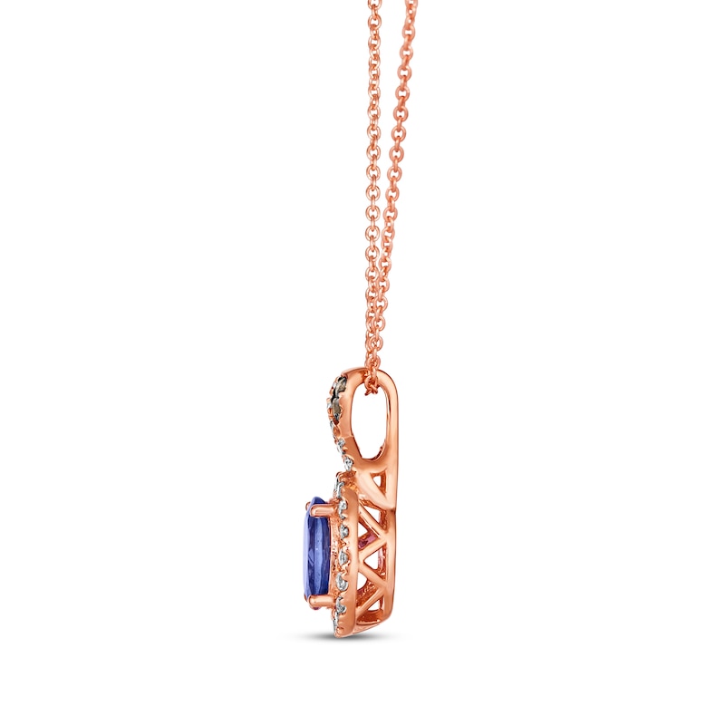 Main Image 2 of Le Vian Chocolate Twist Tanzanite Necklace 1/5 ct tw Diamonds 14K Strawberry Gold 19&quot;