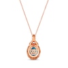 Le Vian Chocolate Twist Oval-Cut Blue Topaz Necklace 1/4 ct tw Diamonds 14K Strawberry Gold 19”