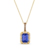 Thumbnail Image 0 of Le Vian Emerald-Cut Tanzanite & Diamond Necklace 1/8 ct tw 14K Honey Gold 19”