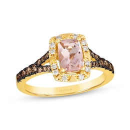 Le Vian Cushion-Cut Morganite & Diamond Ring 1/3 ct tw 14K Honey Gold