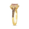 Thumbnail Image 2 of Le Vian Cushion-Cut Morganite & Diamond Ring 1/3 ct tw 14K Honey Gold