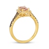 Thumbnail Image 2 of Le Vian Cushion-Cut Morganite & Diamond Ring 1/3 ct tw 14K Honey Gold