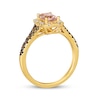 Thumbnail Image 3 of Le Vian Cushion-Cut Morganite & Diamond Ring 1/3 ct tw 14K Honey Gold