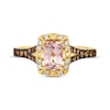 Thumbnail Image 3 of Le Vian Cushion-Cut Morganite & Diamond Ring 1/3 ct tw 14K Honey Gold