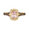 Thumbnail Image 4 of Le Vian Cushion-Cut Morganite & Diamond Ring 1/3 ct tw 14K Honey Gold