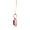 Le Vian Emerald-Cut Amethyst Necklace 1/8 ct tw Diamonds 14K Strawberry Gold 19"