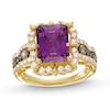 Thumbnail Image 1 of Le Vian Chocolate Waterfall Emerald-Cut Amethyst Ring 7/8 ct tw Diamonds 14K Honey Gold