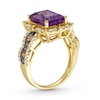 Thumbnail Image 1 of Le Vian Chocolate Waterfall Emerald-Cut Amethyst Ring 7/8 ct tw Diamonds 14K Honey Gold