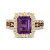 Thumbnail Image 3 of Le Vian Chocolate Waterfall Emerald-Cut Amethyst Ring 7/8 ct tw Diamonds 14K Honey Gold