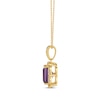 Thumbnail Image 2 of Le Vian Emerald-Cut Amethyst Necklace 3/8 ct tw Diamonds 14K Honey Gold 19&quot;
