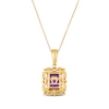 Le Vian Emerald-Cut Amethyst Necklace 3/8 ct tw Diamonds 14K Honey Gold 19"