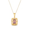 Thumbnail Image 3 of Le Vian Emerald-Cut Amethyst Necklace 3/8 ct tw Diamonds 14K Honey Gold 19&quot;