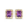 Thumbnail Image 2 of Le Vian Emerald-Cut Amethyst Earrings 5/8 ct tw Diamonds 14K Honey Gold