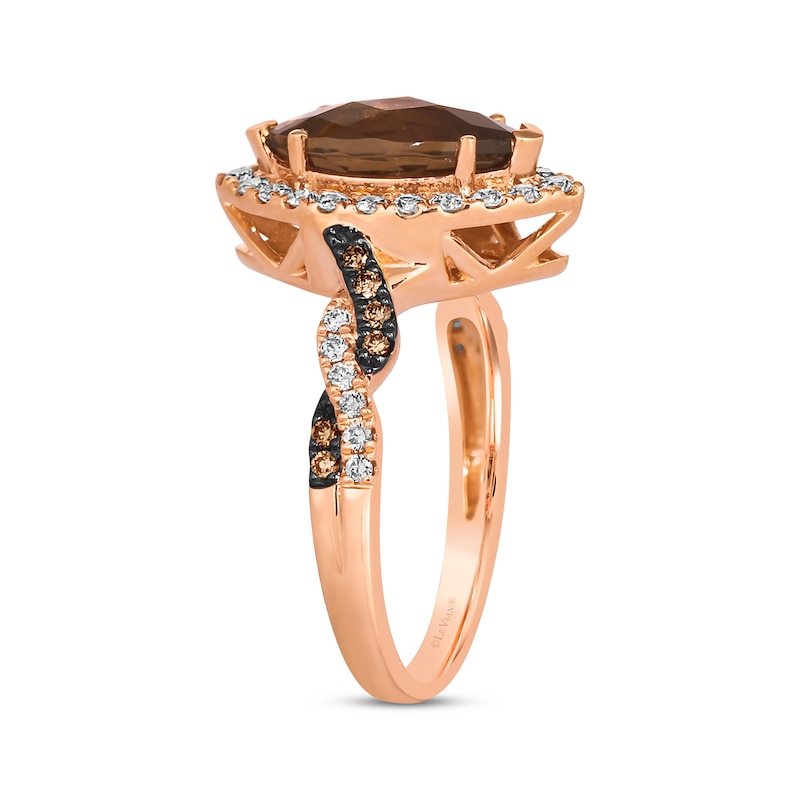 Main Image 2 of Le Vian Chocolate Twist Quartz Ring 1/2 ct tw Diamonds 14K Strawberry Gold