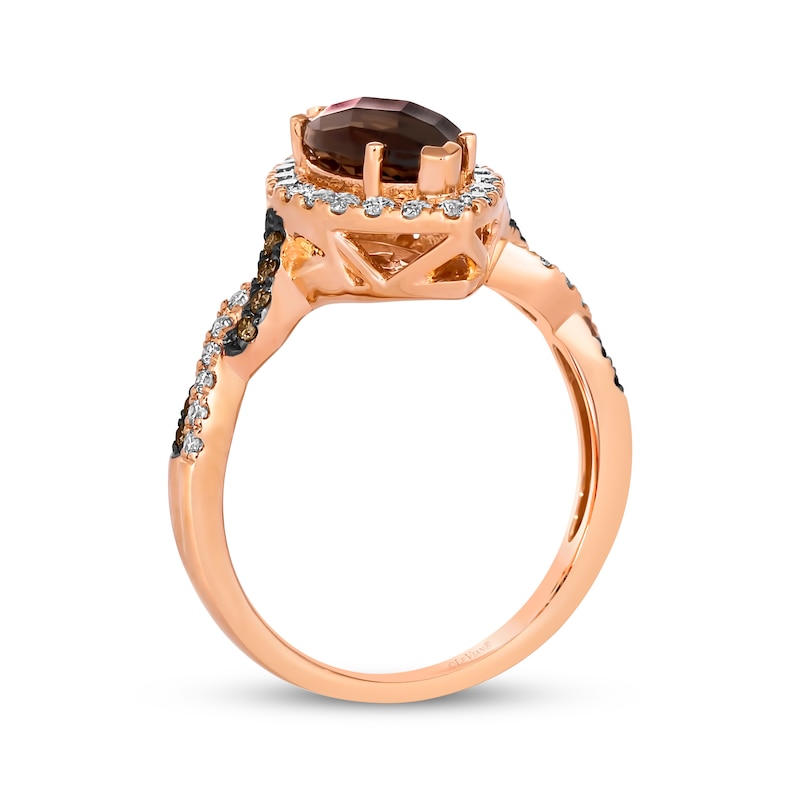 Main Image 3 of Le Vian Chocolate Twist Quartz Ring 1/2 ct tw Diamonds 14K Strawberry Gold