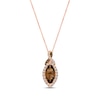 Le Vian Chocolate Twist Quartz Necklace 1/3 ct tw Diamonds 14K Strawberry Gold 19”