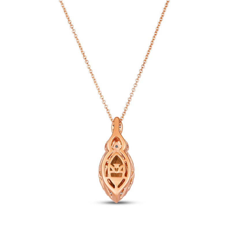 Le Vian Chocolate Twist Quartz Necklace 1/3 ct tw Diamonds 14K Strawberry Gold 19”