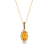 Thumbnail Image 1 of Le Vian Citrine Necklace 3/8 ct tw Diamonds 14K Honey Gold 19”