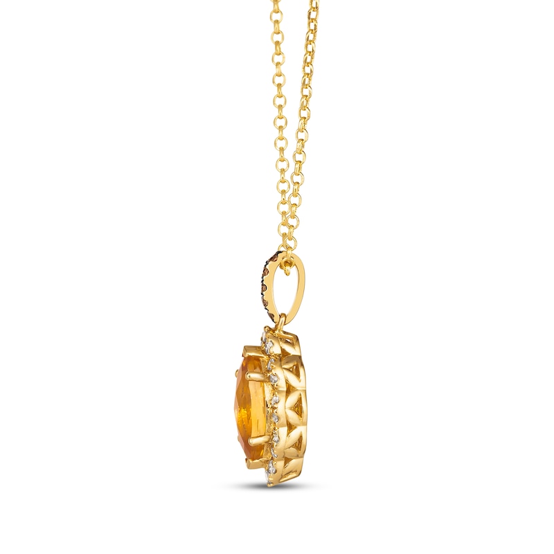 Main Image 2 of Le Vian Citrine Necklace 3/8 ct tw Diamonds 14K Honey Gold 19”