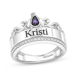 Disney Treasures Diamond & Round-Cut Amethyst Winnie the Pooh Ring 1/5 ct tw Sterling Silver