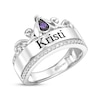 Thumbnail Image 2 of Disney Treasures Diamond & Round-Cut Amethyst Winnie the Pooh Ring 1/5 ct tw Sterling Silver