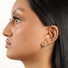 Thumbnail Image 5 of Round-Cut London Blue Topaz & Pear-Shaped Swiss Blue Topaz Drop Earrings 10K Yellow Gold