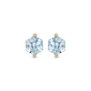 Thumbnail Image 2 of Hexagon-Cut Swiss Blue Topaz Solitaire Stud Earrings  10K Yellow Gold